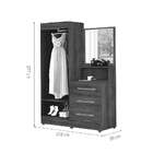 Guarda-roupa Solteiro Com Espelho Onix 2 Pt 3 Gv Amêndoa