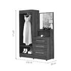 Guarda-roupa Solteiro Com Espelho Onix 2 Pt 3 Gv Branco