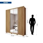 Guarda Roupa Solteiro Com Espelho Ripado 4 Portas 3 Gavetas E