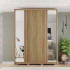 Guarda Roupa Solteiro Com Espelho Ripado Suburban 4 Portas 3