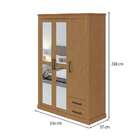 Guarda-roupa Solteiro Com Espelho Rustic 3 Pt 2 Gv Amêndoa