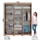 Guarda Roupa Solteiro Com Espelho Stillus H02 Rústico - Mpoze