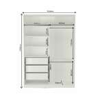 Guarda-roupa Solteiro Com Espelho Tunas I 2 Pt 3 Gv Branco E