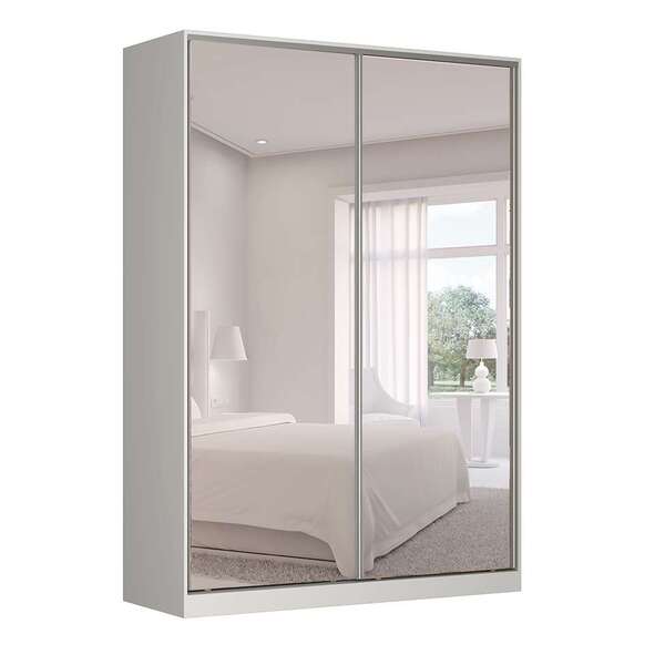 Guarda-roupa Solteiro Com Espelho Tunas Ii 2 Pt 3 Gv Branco