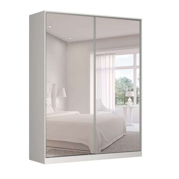 Guarda-roupa Solteiro Com Espelho Tunas Iv 2 Pt 3 Gv Branco