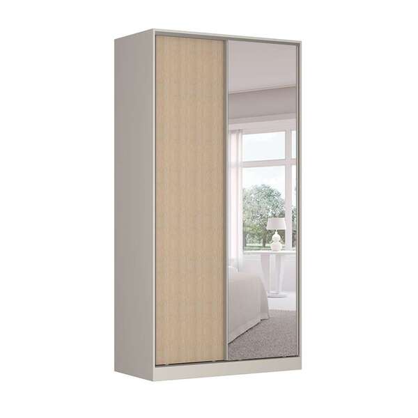 Guarda-roupa Solteiro Com Espelho Tunas Iv 2 Pt 3 Gv Branco E