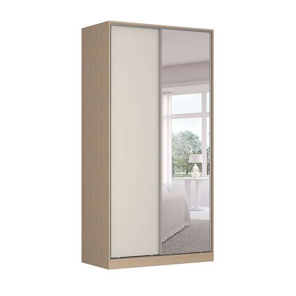 Guarda-roupa Solteiro Com Espelho Tunas Iv 2 Pt 3 Gv Noce E B