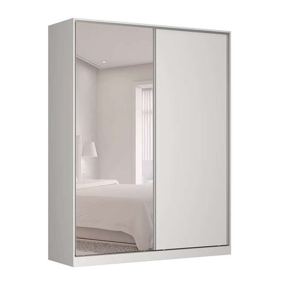 Guarda-roupa Solteiro Com Espelho Tunas Ix 2 Pt 3 Gv Branco