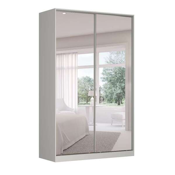 Guarda-roupa Solteiro Com Espelho Tunas Vi 2 Pt 3 Gv Branco