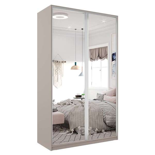 Guarda-roupa Solteiro Com Espelho Zermatt 100% Mdf 2 Pt 3 Gv