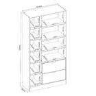 Guarda-roupa Solteiro Com Espelhos 2 Portas 2 Gavetas 92,4cm