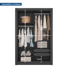 Guarda Roupa Solteiro Com Espelhos 2 Portas De Correr 2 Gavet