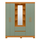 Guarda Roupa Solteiro Com Espelhos E Pés 4 Portas 2 Gavetas O