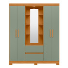 Guarda Roupa Solteiro Com Espelhos E Pés 4 Portas 2 Gavetas O