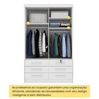 Guarda Roupa Solteiro Com Pés 2 Portas 6 Gavetas 133cm Chicag