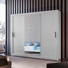 Guarda Roupa Solteiro Com Pés 3 Portas De Correr 4 Gavetas Lu