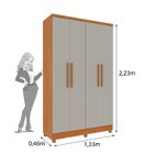 Guarda Roupa Solteiro Com Pés 4 Portas 2 Gavetas 133cm Amster