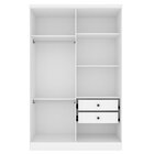 Guarda Roupa Solteiro Com Pés 4 Portas 2 Gavetas 133cm Amster