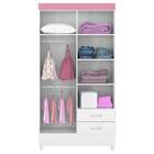 Guarda Roupa Solteiro com Pés 4 Portas 2 Gavetas Astro Demóbi