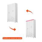 Guarda Roupa Solteiro com Pés 4 Portas 2 Gavetas Astro Demóbi