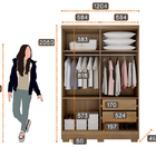 Guarda Roupa Solteiro Com Pés 4 Portas 2 Gavetas - Milly-cuma