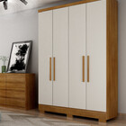 Guarda Roupa Solteiro Com Pés 4 Portas 2 Gavetas - Milly-cuma