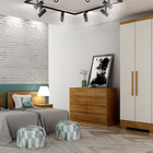 Guarda Roupa Solteiro Com Pés 4 Portas 2 Gavetas - Milly-cuma