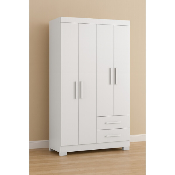 Guarda Roupa Solteiro com Pés 4 Portas 2 Gavetas NT5005 Notáv