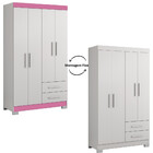 Guarda Roupa Solteiro com Pés 4 Portas 2 Gavetas NT5005 Notáv