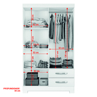 Guarda Roupa Solteiro com Pés 4 Portas 2 Gavetas NT5005 Notáv