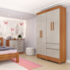 Guarda Roupa Solteiro Com Pés 4 Portas 2 Gavetas - Oregon-cin