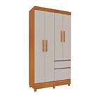 Guarda Roupa Solteiro Com Pés 4 Portas 2 Gavetas - Oregon-cin