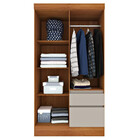 Guarda Roupa Solteiro Com Pés 4 Portas 2 Gavetas - Oregon-cin