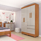 Guarda Roupa Solteiro Com Pés 4 Portas 2 Gavetas - Oregon-cin