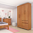 Guarda Roupa Solteiro Com Pés 4 Portas 2 Gavetas - Oregon-cin