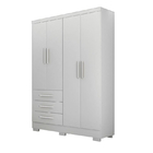 Guarda Roupa Solteiro Com Pés 4 Portas 3 Gavetas - Berlim-bra