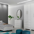 Guarda Roupa Solteiro Com Pés 4 Portas 3 Gavetas - Encant-bra