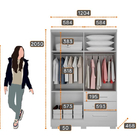 Guarda Roupa Solteiro Com Pés 4 Portas 3 Gavetas - Encant-bra