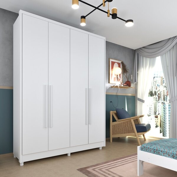 Guarda Roupa Solteiro Com Pés 4 Portas Zelandia 165cm Espress