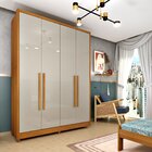 Guarda Roupa Solteiro Com Pés 4 Portas Zelandia 165cm Espress