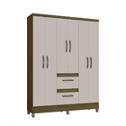 Guarda Roupa Solteiro Com Pés 6 Portas 2 Gavetas Capri Poquema