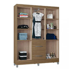 Guarda Roupa Solteiro Com Pés 6 Portas 2 Gavetas Capri Poquema