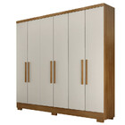 Guarda Roupa Solteiro Com Pés 6 Portas 4 Gavetas - Milly-cuma