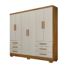 Guarda Roupa Solteiro Com Pés 6 Portas 6 Gavetas - Encant-cum