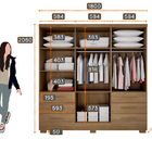 Guarda Roupa Solteiro Com Pés 6 Portas 6 Gavetas - Encant-cum