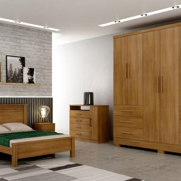 Guarda Roupa Solteiro Com Pés 6 Portas 6 Gavetas - Encant-cum