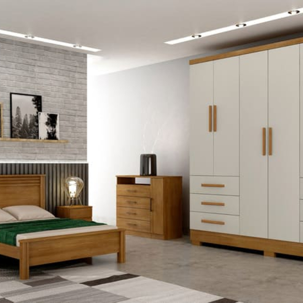 Guarda Roupa Solteiro Com Pés 6 Portas 6 Gavetas - Encant-cum