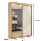 Guarda Roupa Solteiro Com Portas De Correr E Espelho Marabá M