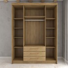 Guarda-roupa Solteiro Contemporâneo 4 Portas 3 Gavetas Nature