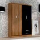 Guarda-roupa Solteiro Cop 4 Pt Imbuia E Preto